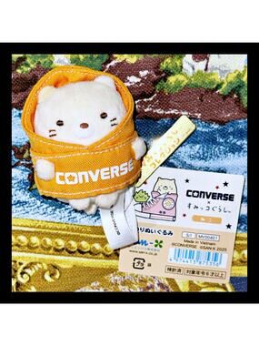 San-x CONVERSE × Sumikko Gurashi Palm Size Tenori Cat Mascot Plush Toy Doll